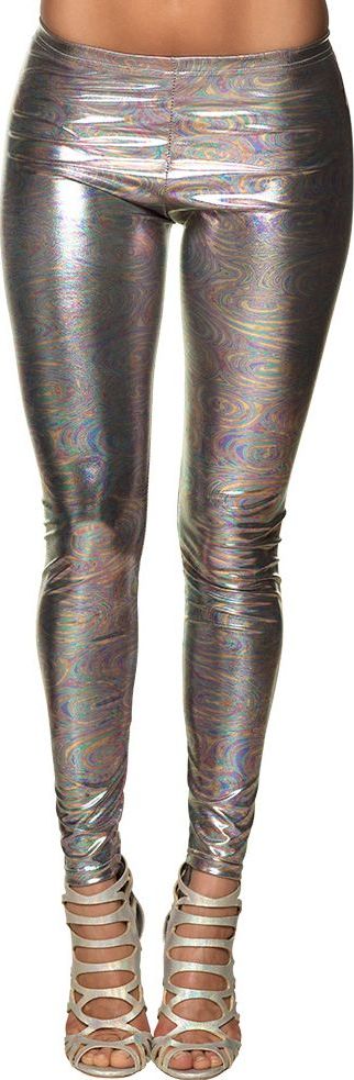 Holografische legging zilver