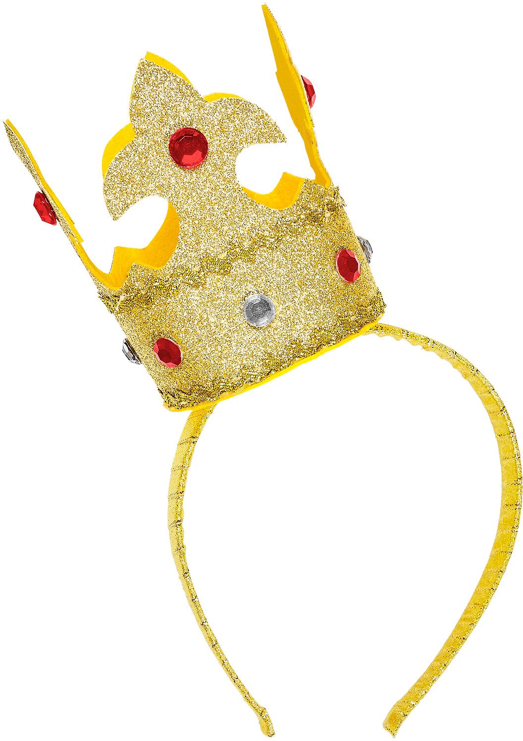 Hoofdband met gouden mini glitter kroon