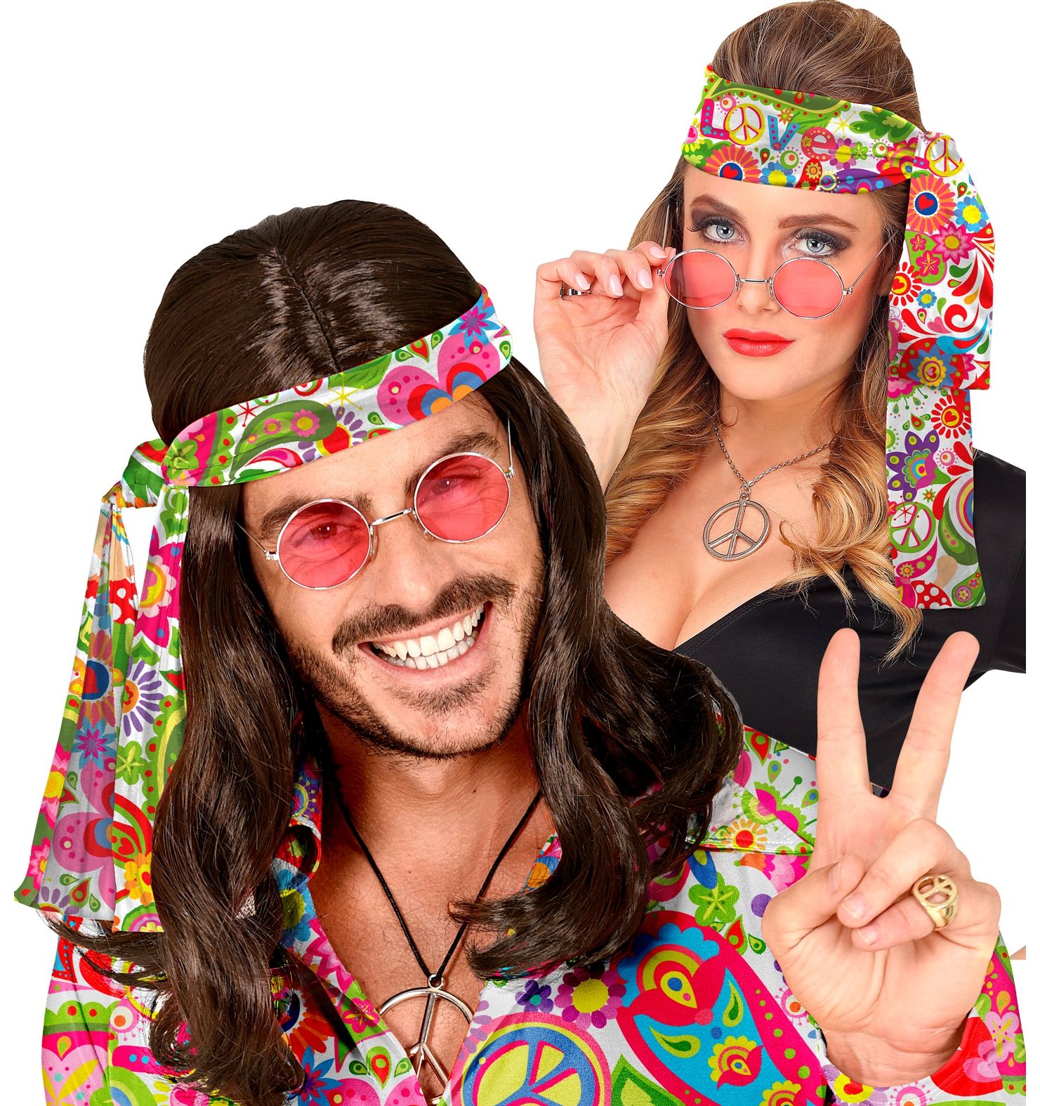 Hoofdband retro peace hippie