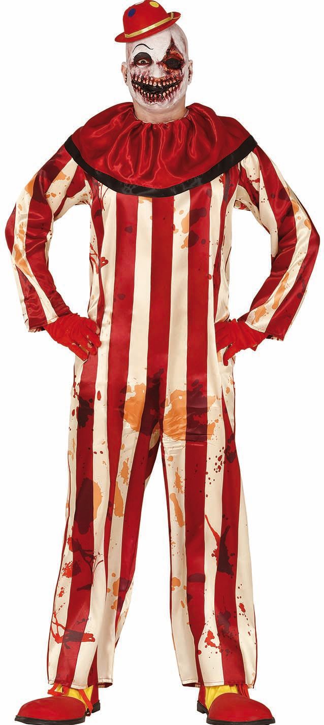 Horror Clown Gestreept Kostuum Tiener 14-16 Jaar