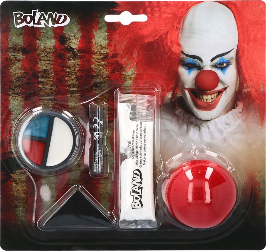 Horror clown make-up kit met clownsneus