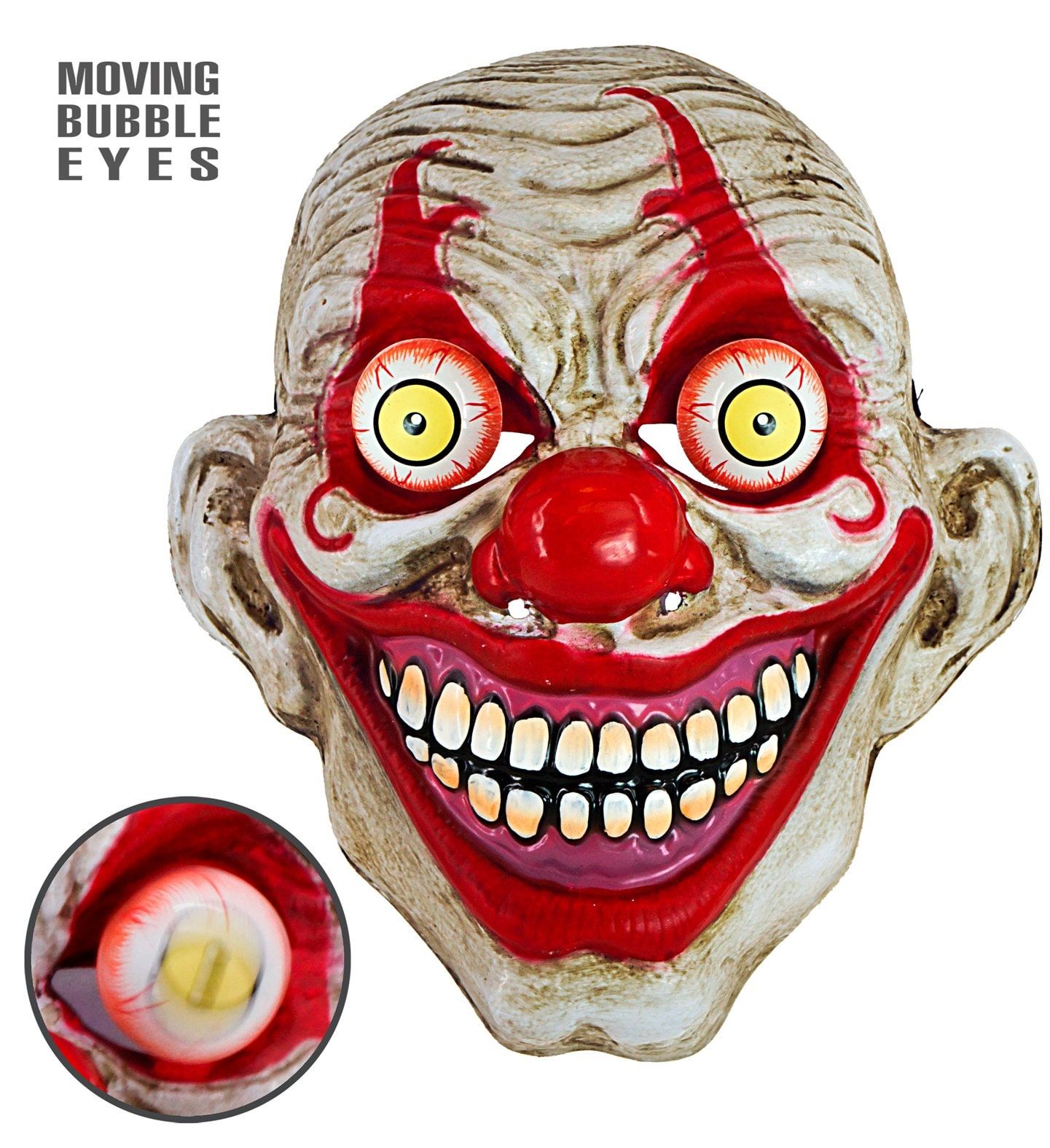 Horror Clown Masker met Goggly Eyes Heren