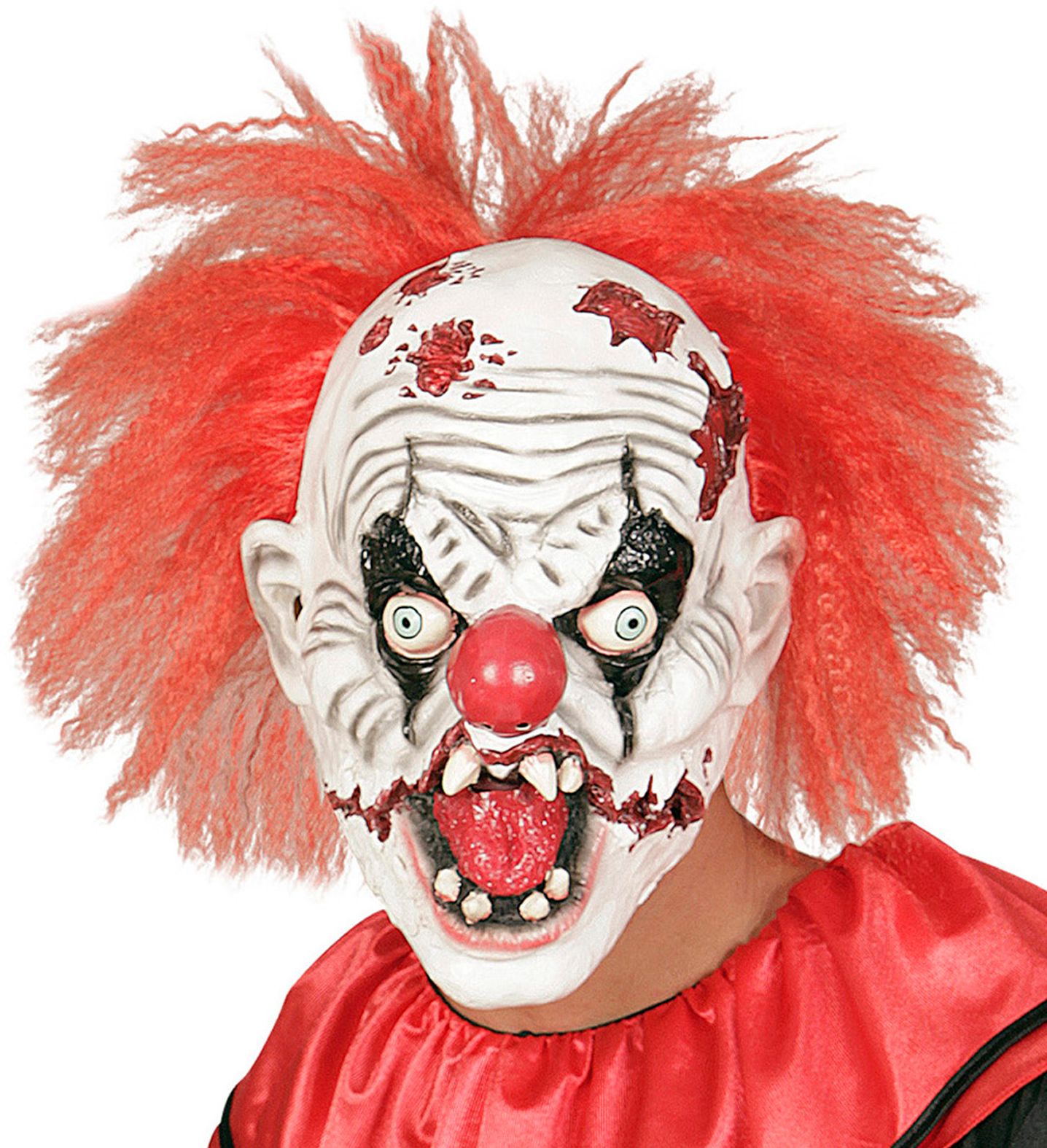 Horror clown masker met pruik