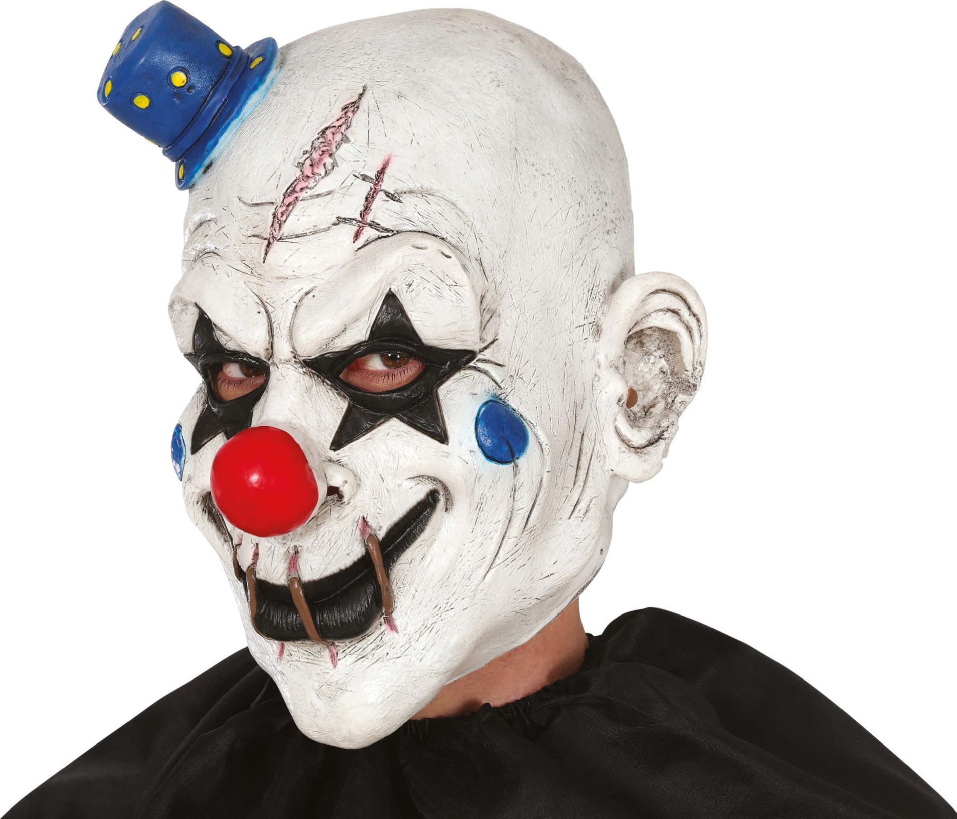 Horror clown met muts masker halloween