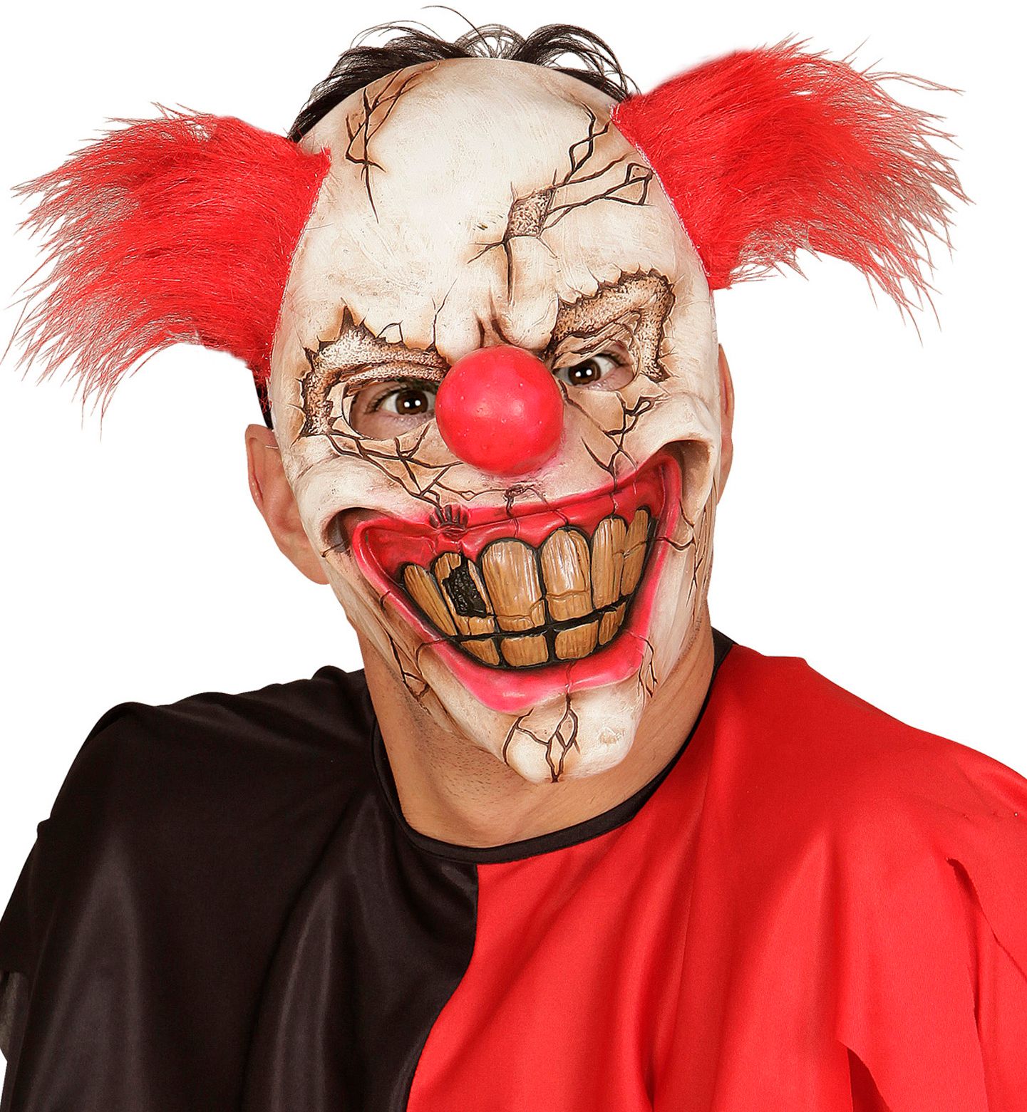 Horror clown met rood haar
