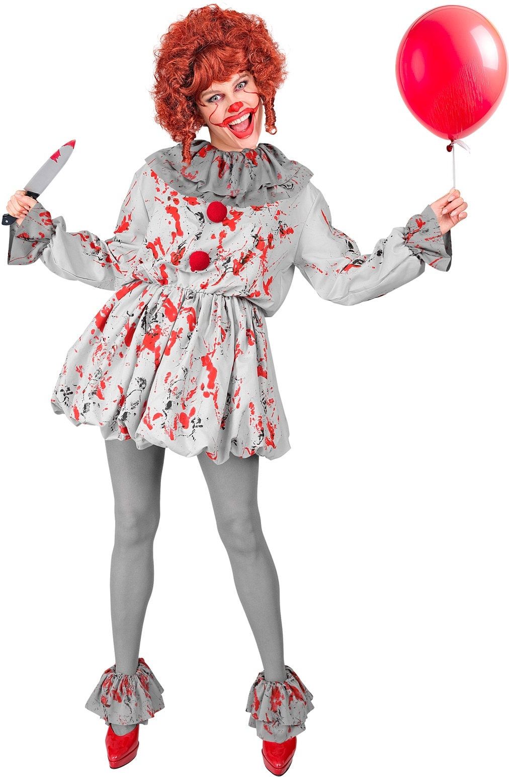 Horror Clown Pak Halloween Grijs Dames Heren