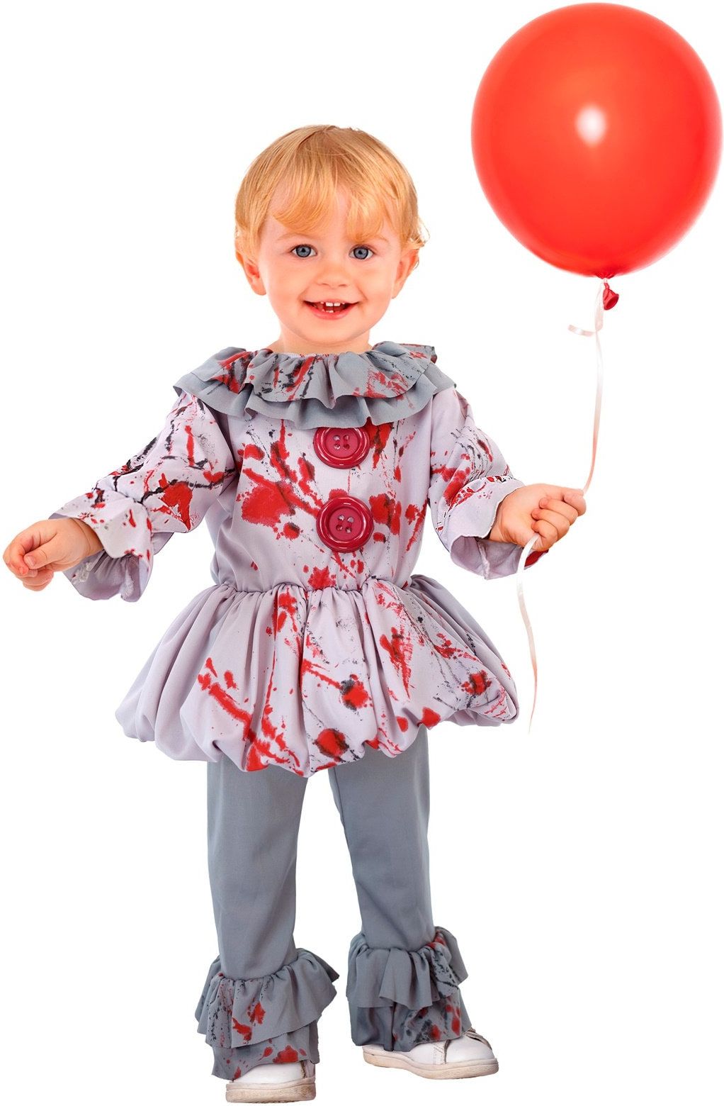 Horror Clown Pak Halloween Kind Jongens Meisjes Grijs