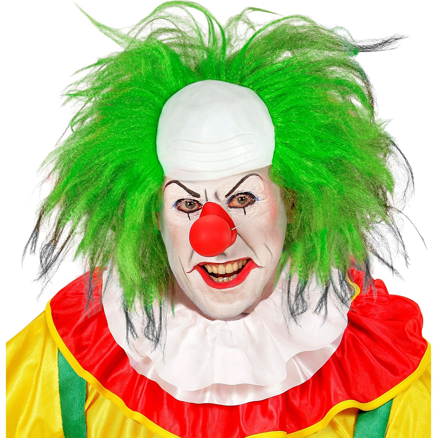 Horror clown pruik neon groen