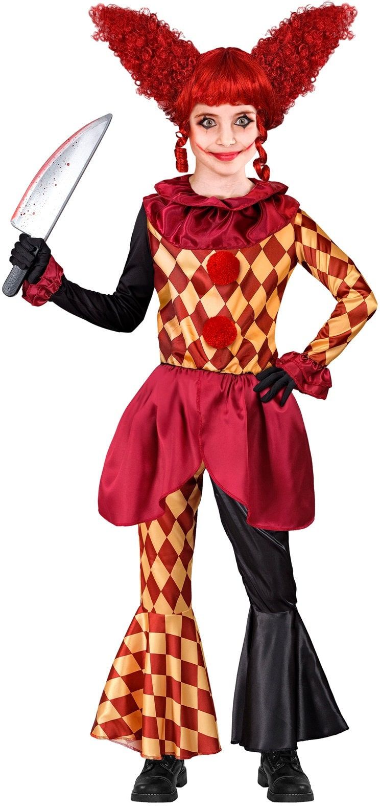Horror Killer Clown Pak Halloween Rood Meisjes