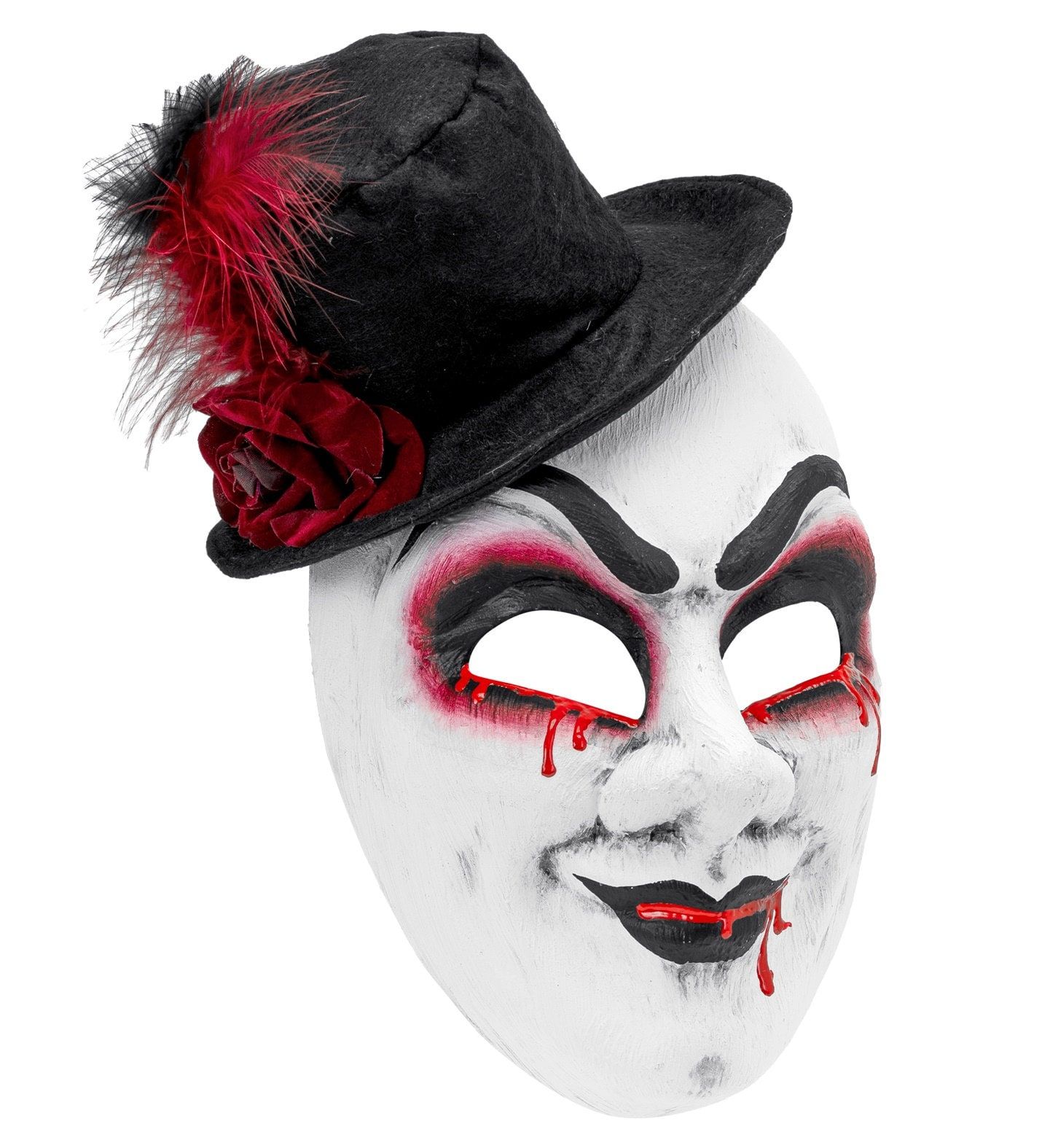 Horror Masker Wit Clown met Hoed
