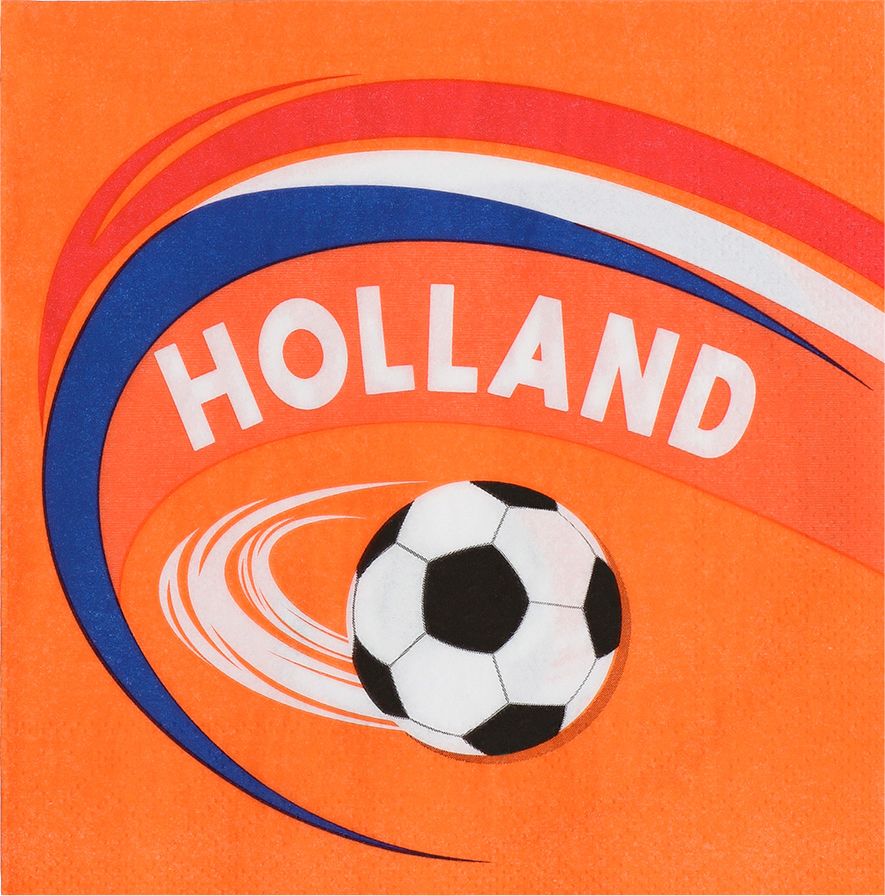 Hup Holland hup voetbal oranje servetten 20 stuks