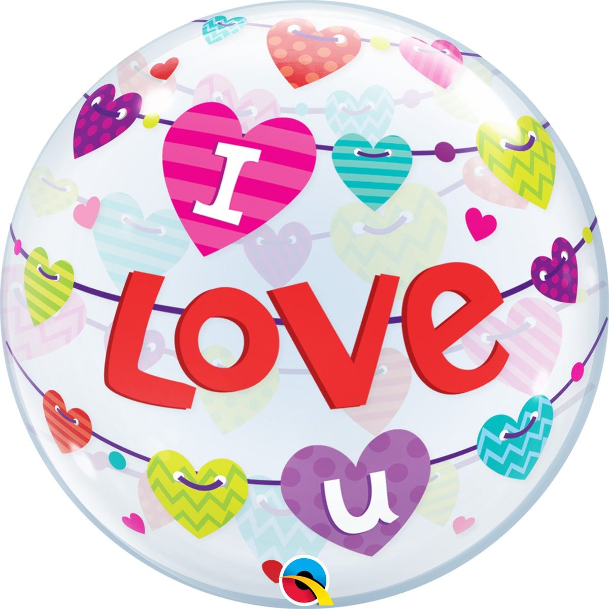 I Love You bubbles ballon 56 cm