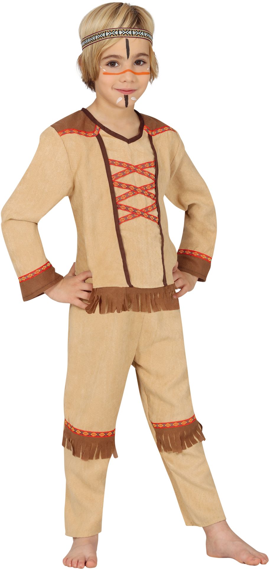 Indiaan kostuum jongen rafels