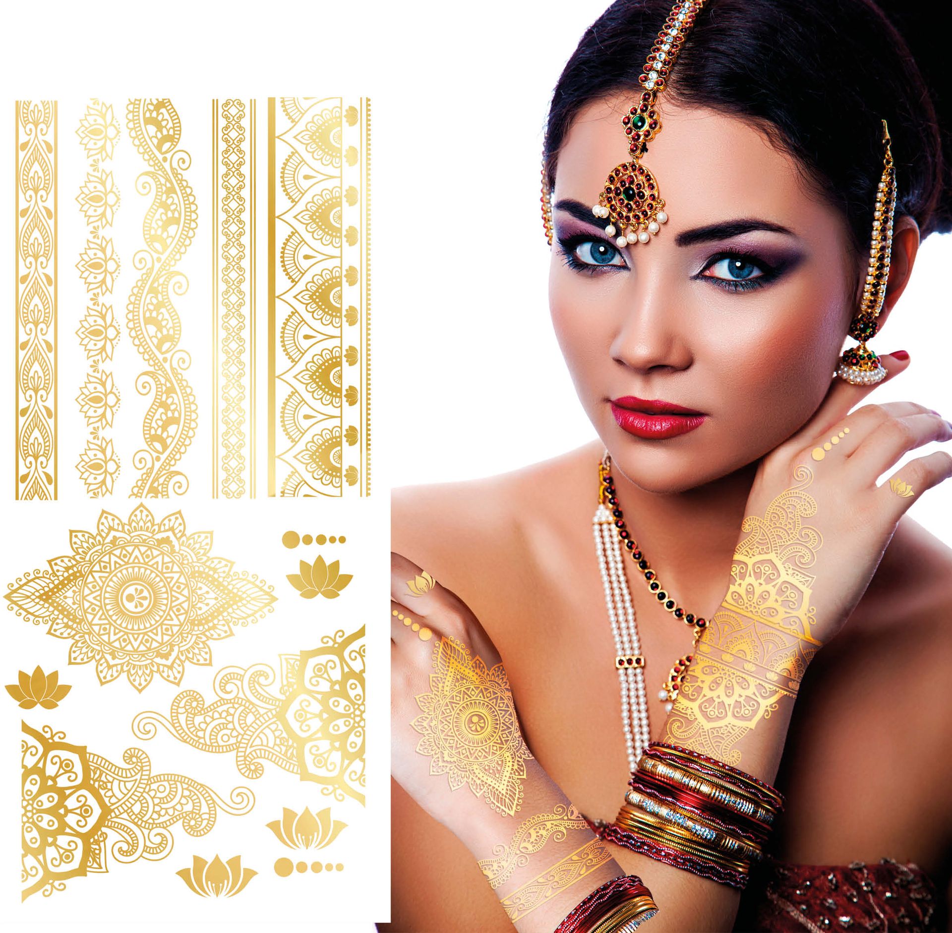 Indiaase Nep Tattoos Goud