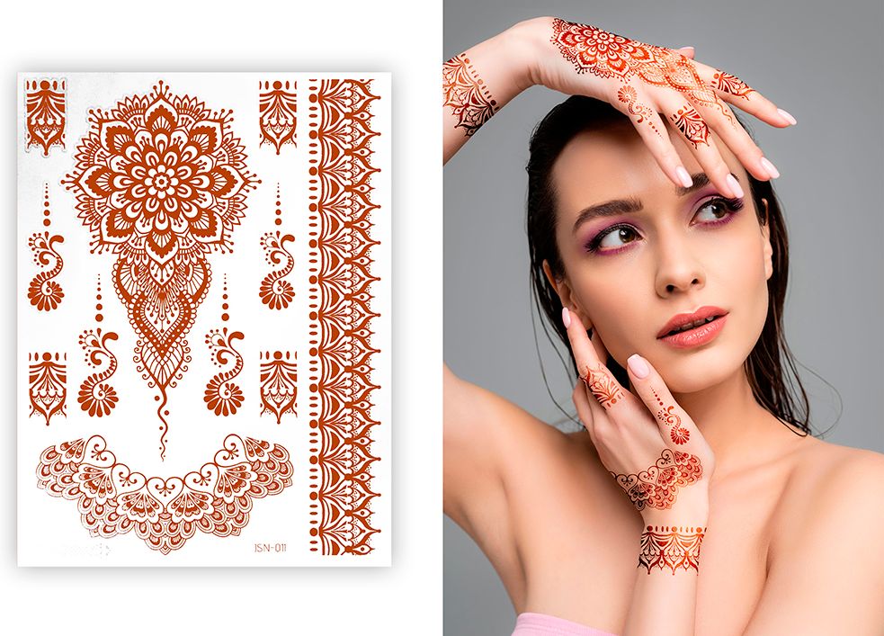 Indiaase Nep Tattoos Rood