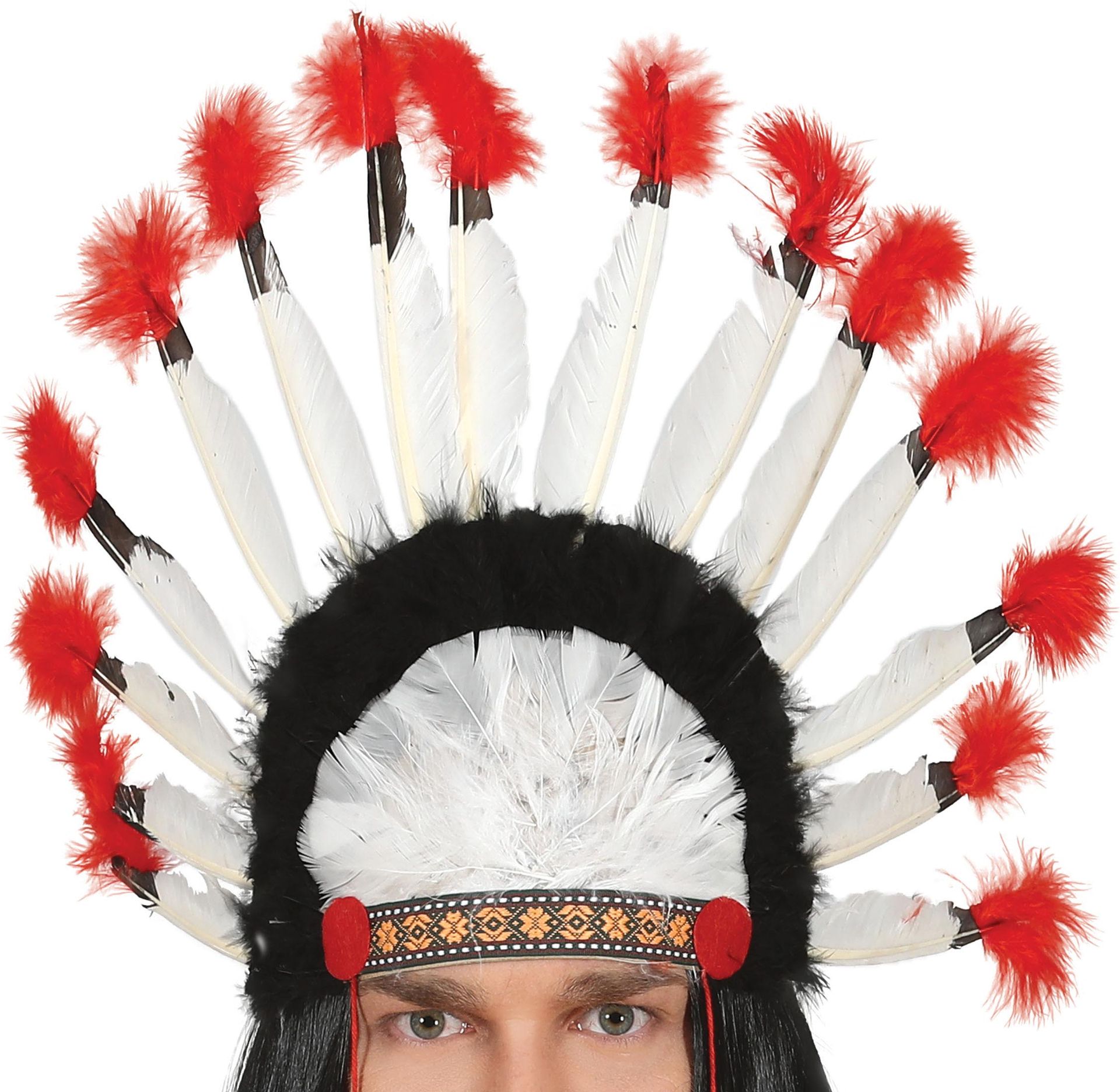 Indianen Chief Hoofdtooi Wit