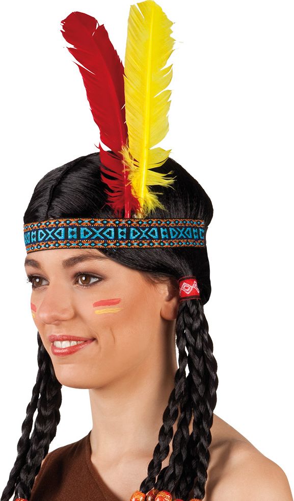 Indianen hoofdband met veren unisex