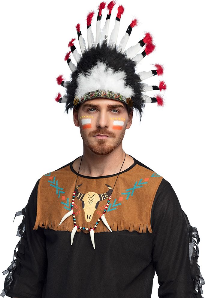 Indianen ketting met tanden en kralen