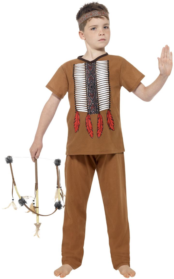 Indianen krijgen outfit jongens