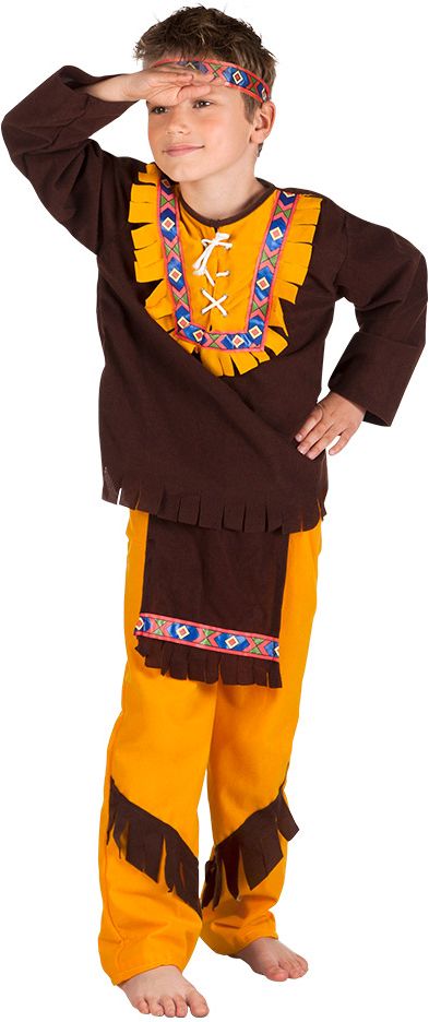Indianen outfit jongens oranje bruin