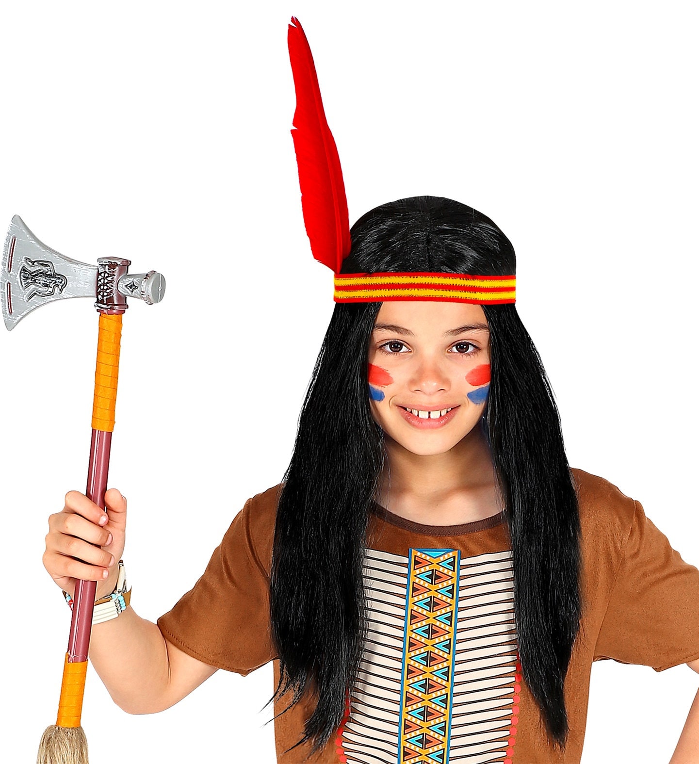 Indianen Pruik met Hoofdband Jongens