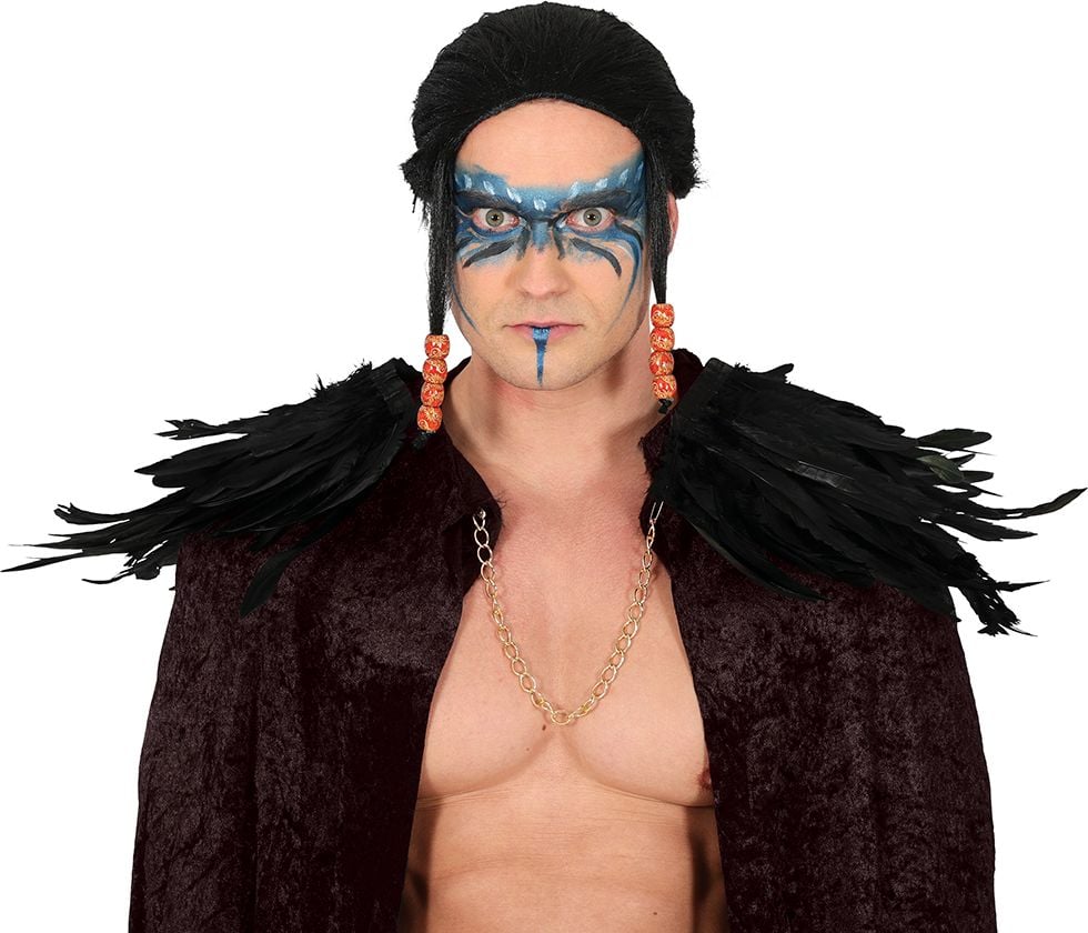 Indianen Schoudervulling Veren Zwart