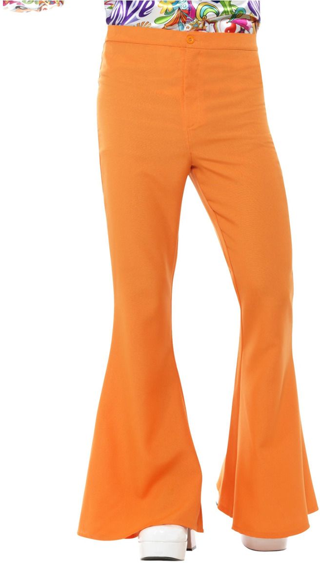 Jaren 60 wijde broek oranje