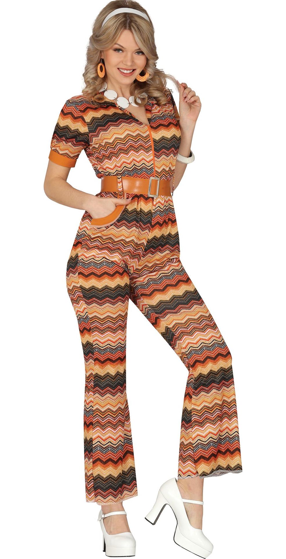 Jaren 70 disco jumpsuit dames