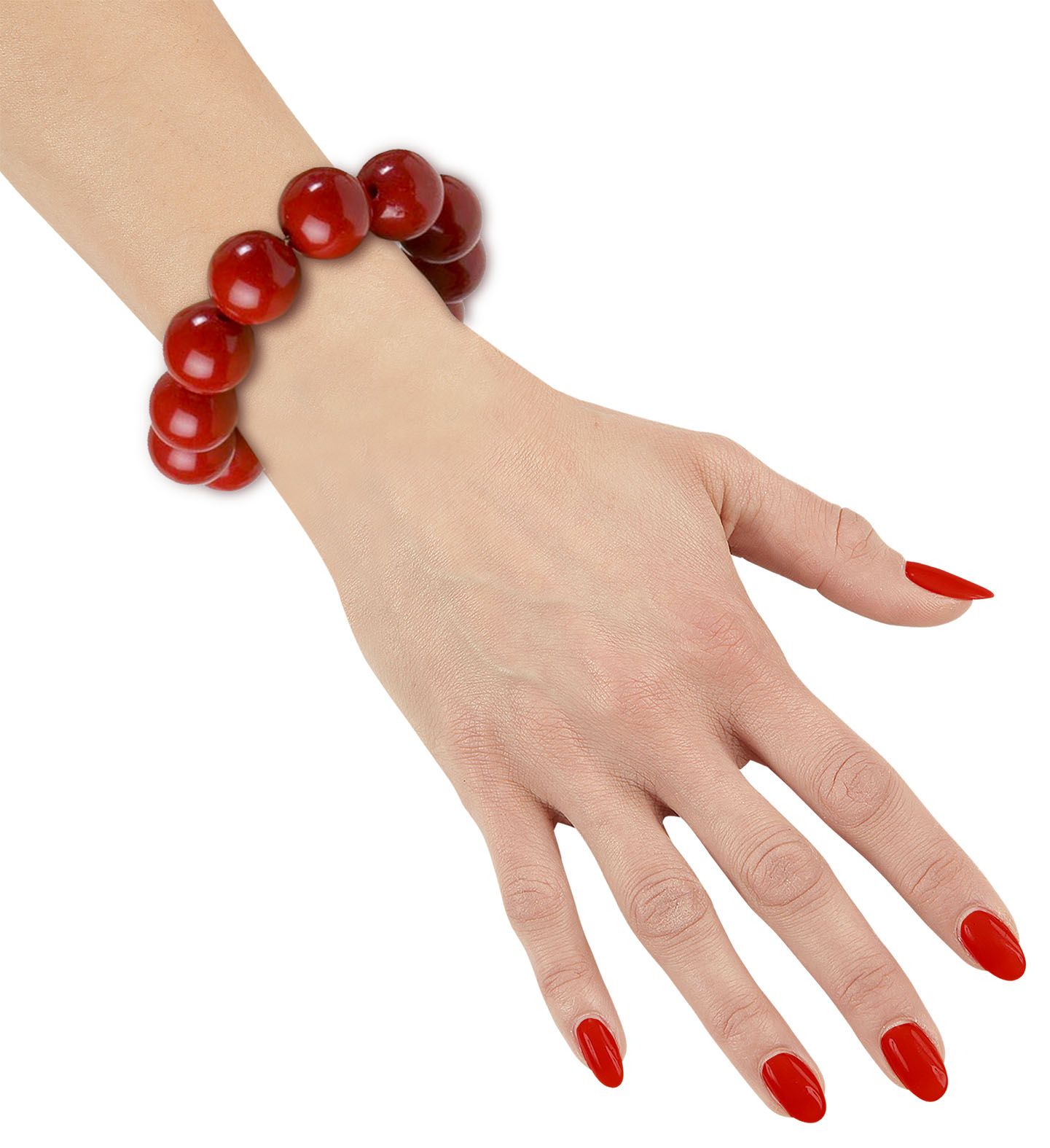 Jaren 70 parel armband rood