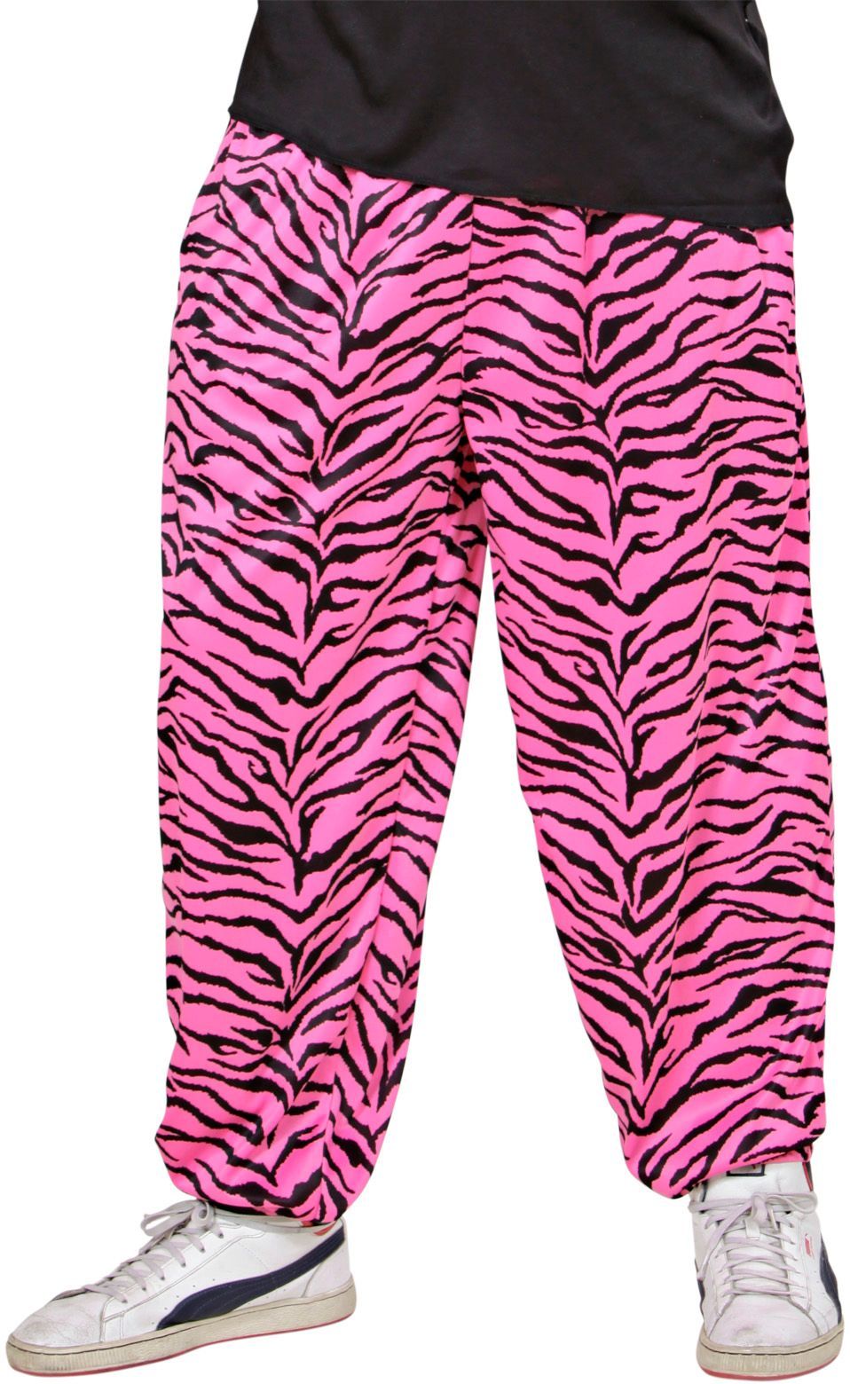 Jaren 80 disco broek roze/zwart