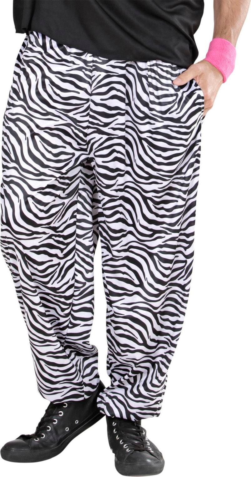 Jaren 80 disco broek wit/black