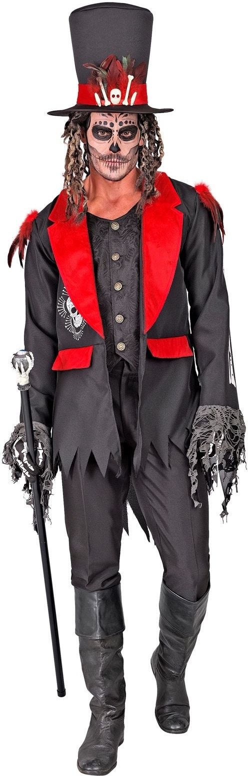 Jas met Hoed Dia de los Muertos Zwart Heren