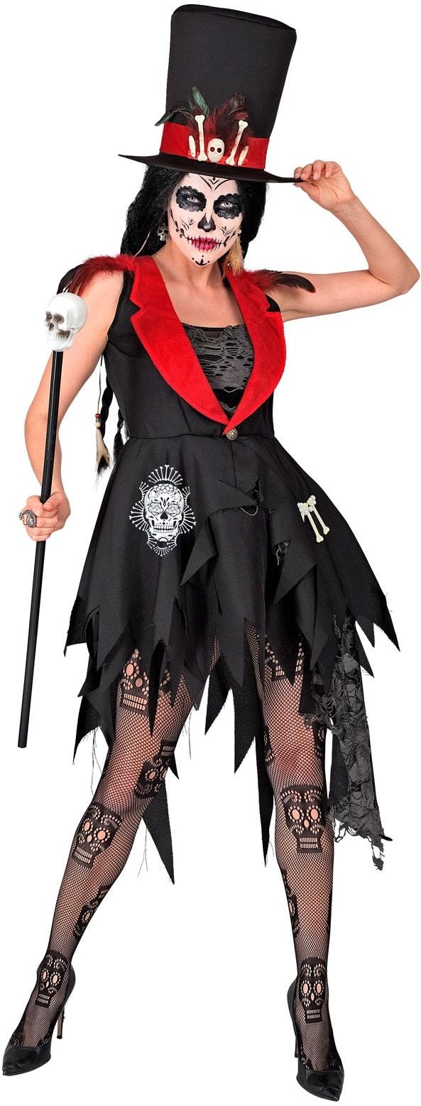 Jas met Hoed Dia de los Muertos Zwart Vrouwen