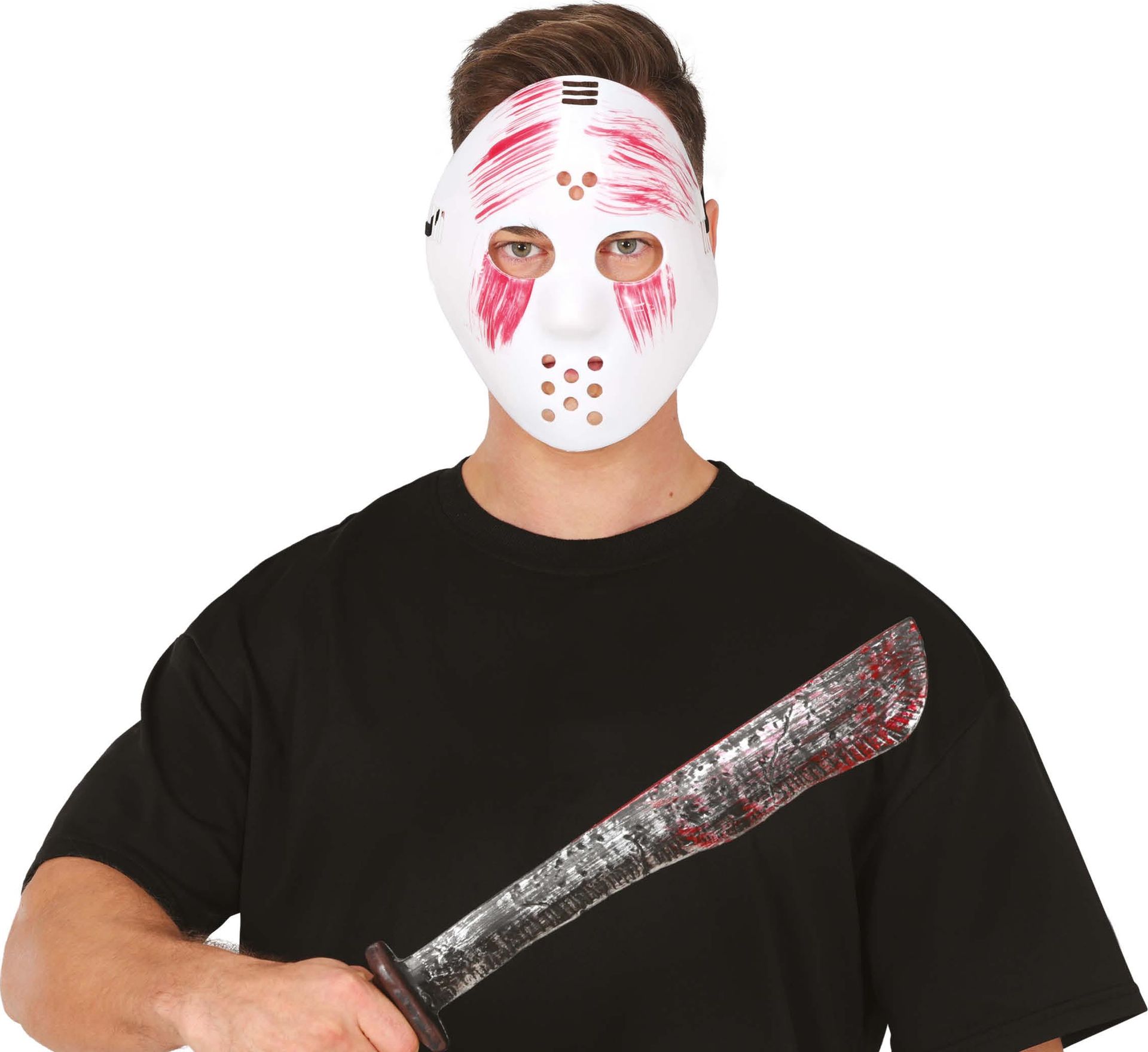 Jason Voorhees masker met machete halloween