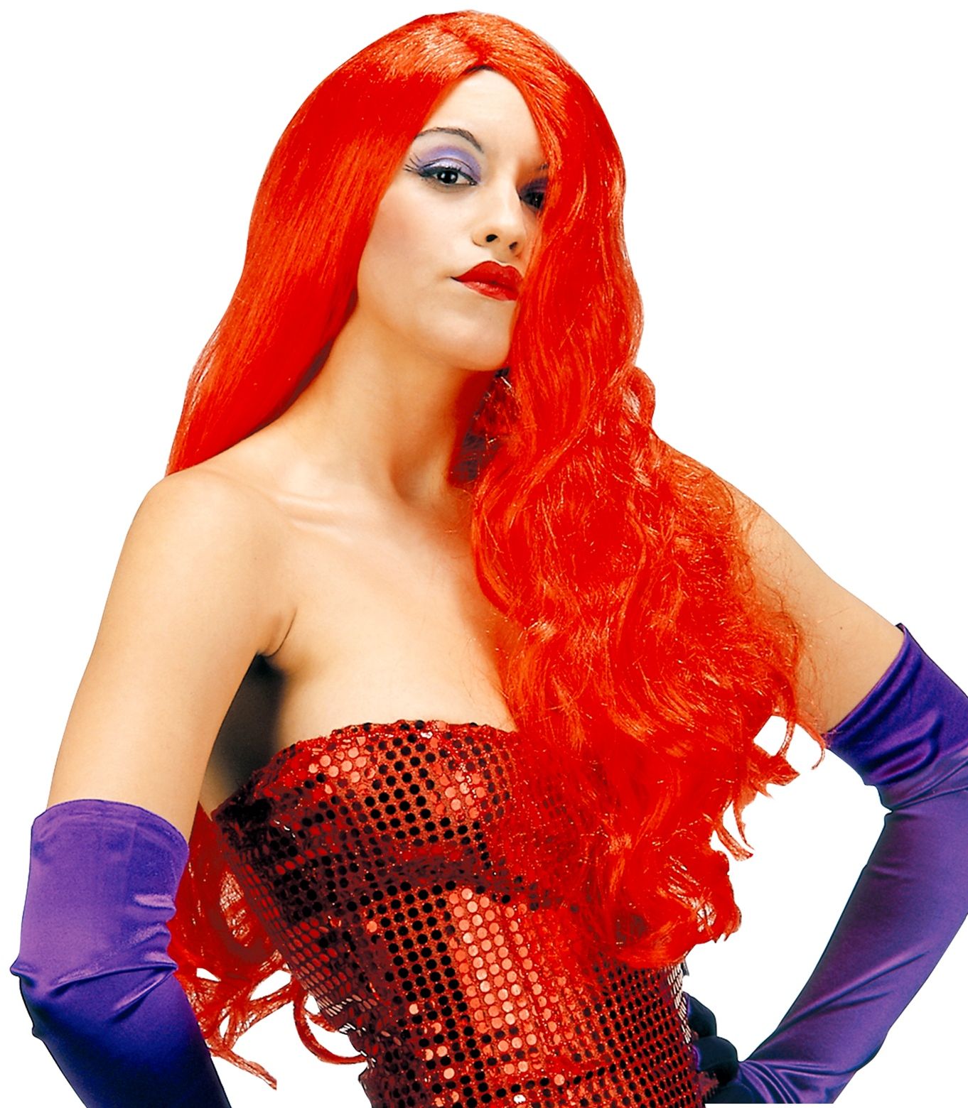 Jessica Rabbit pruik rood