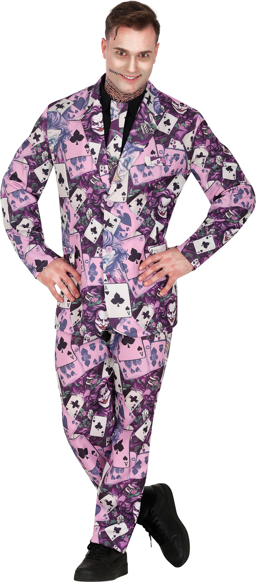 Joker Kostuum Heren Paars Roze