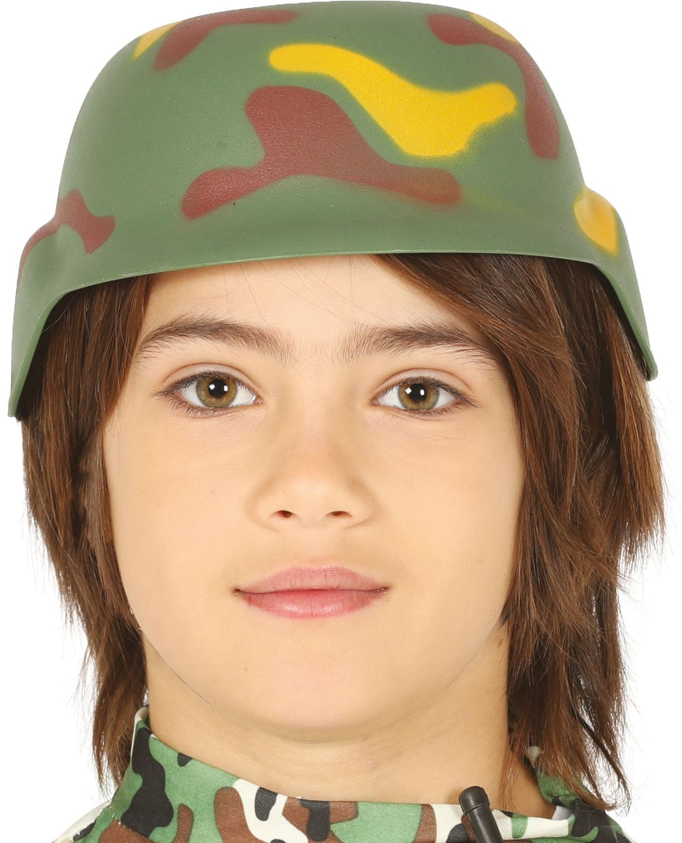 Jonge soldaten helm legerprint