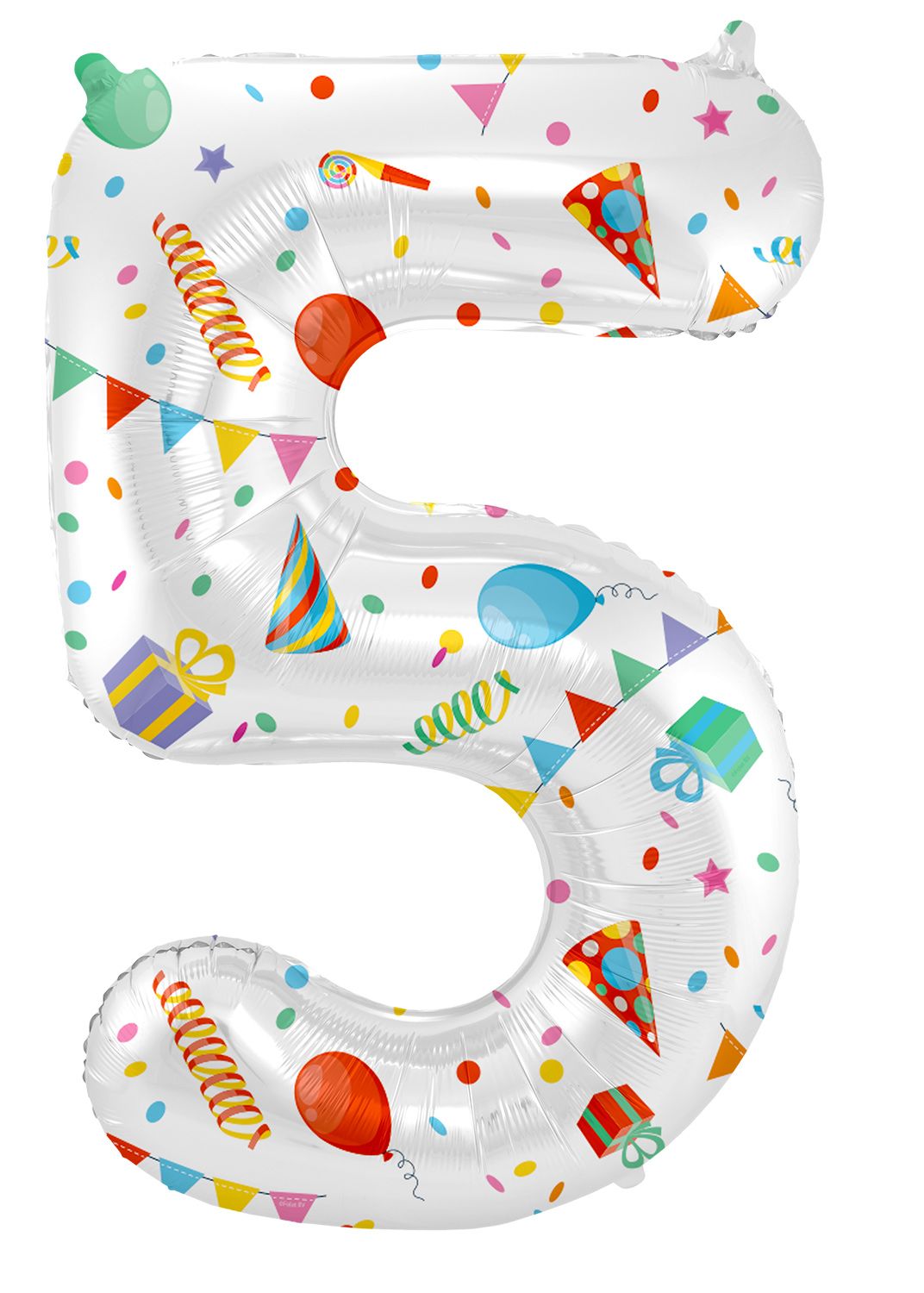 Joyful party print cijfer 5 folieballon