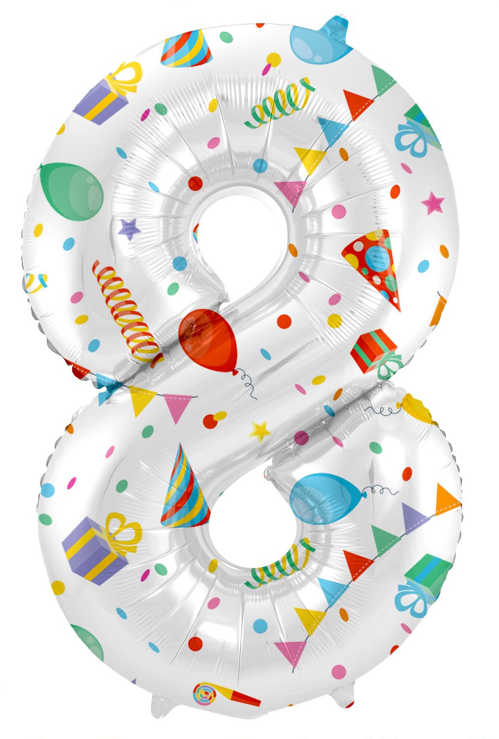 Joyful party print cijfer 8 folieballon