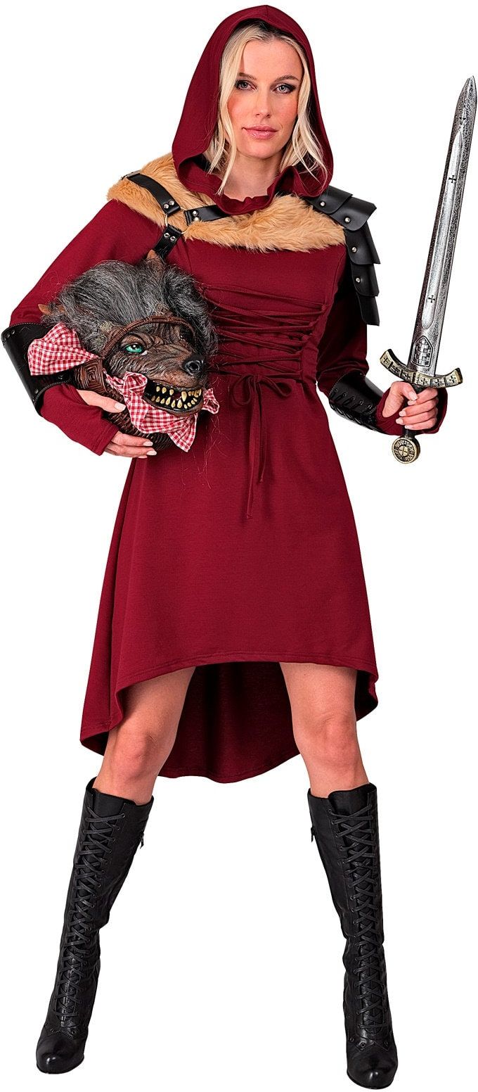 Jurk Middeleeuwen Bordeauxrood Dames