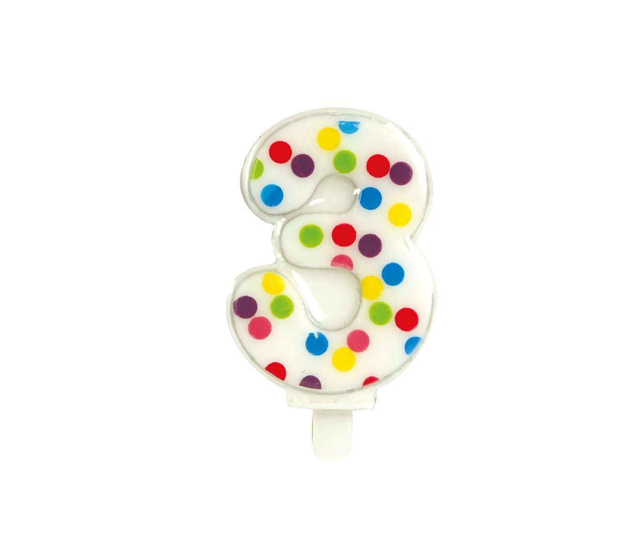 Kaars 3 Jaar Confetti