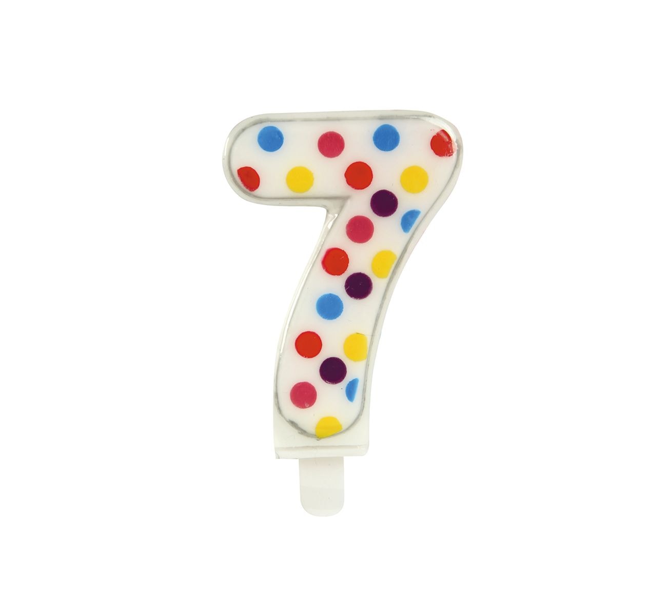Kaars 7 jaar confetti