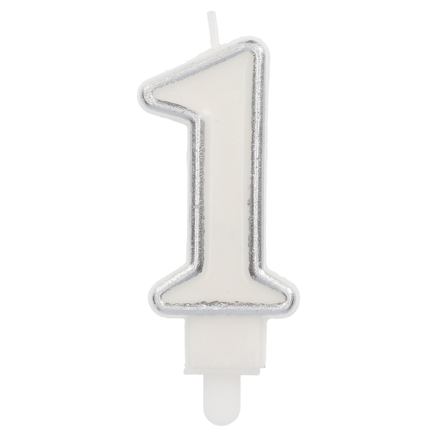 Kaars Cijfer 1 Chique zilver
