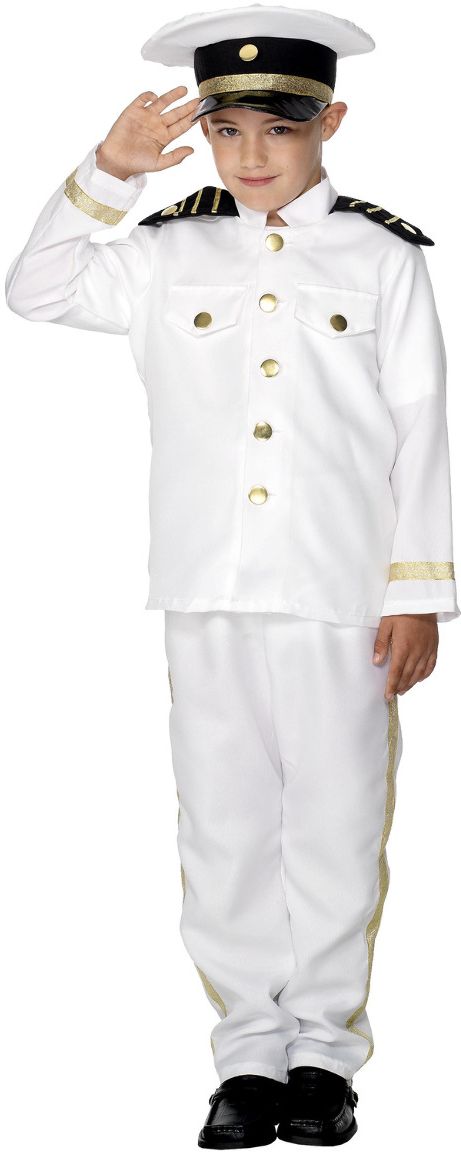 Kapitein kostuum jongens wit