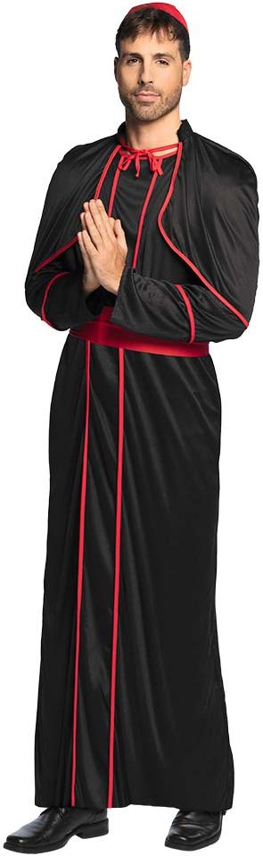 Kardinaal kostuum heren zwart rood