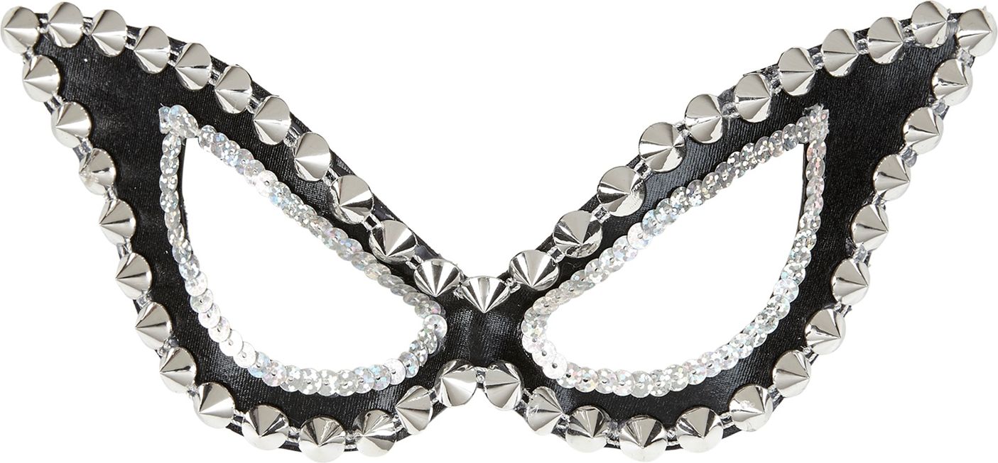 Katten SM oogmasker met spikes zwart