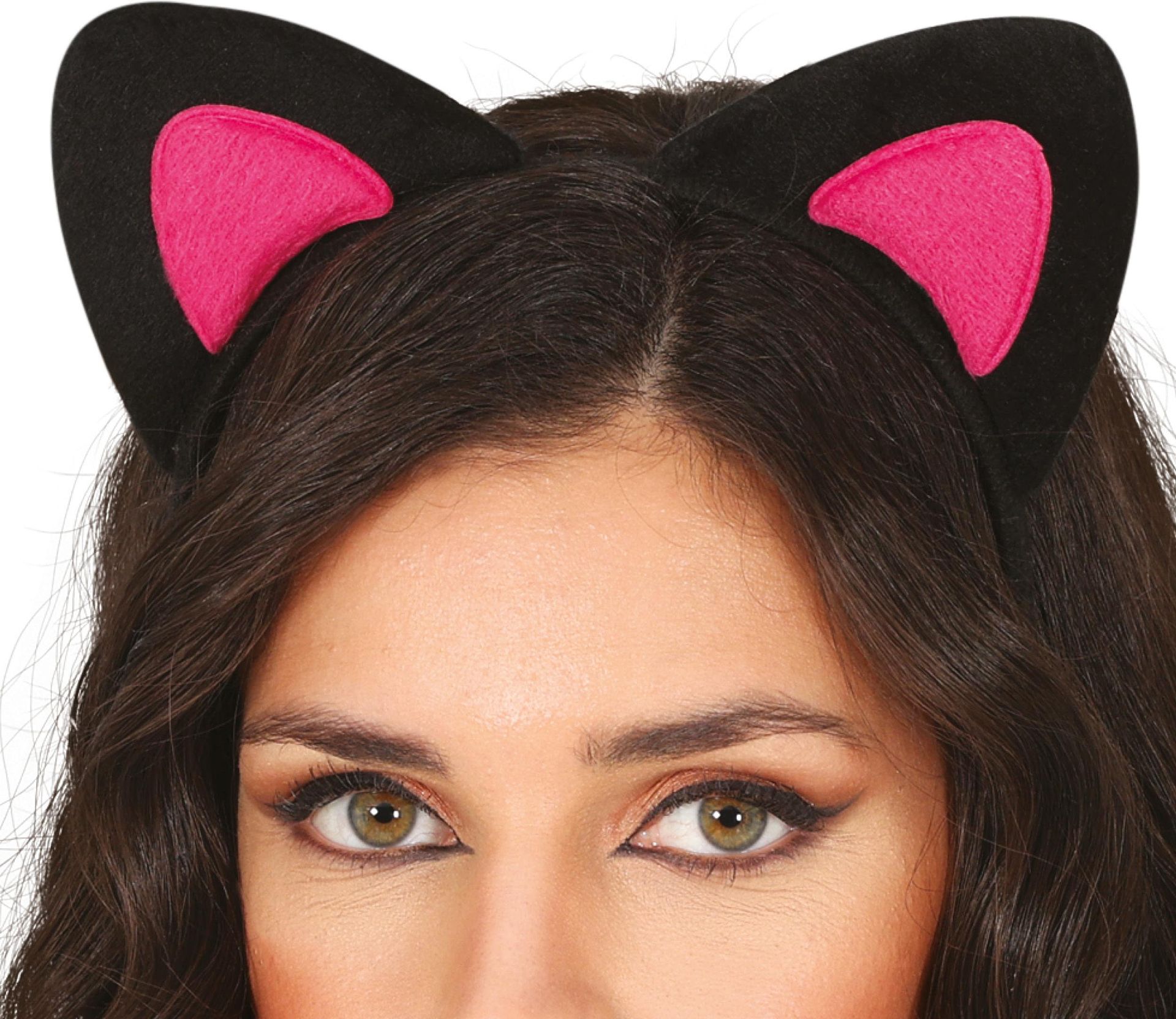 Kattenoren Hoofdband Zwart Roze