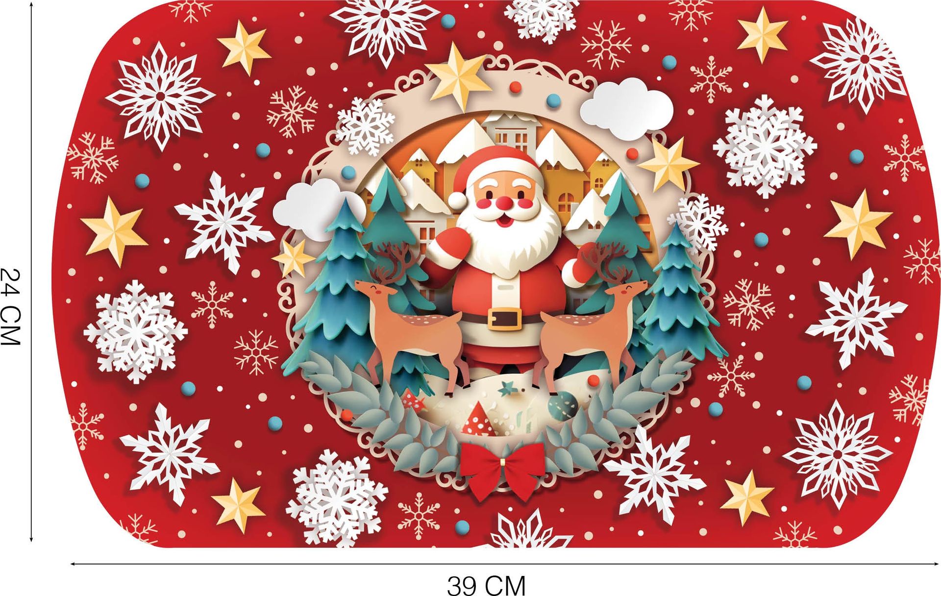 Kerst dienblad klassieke kerstman rood