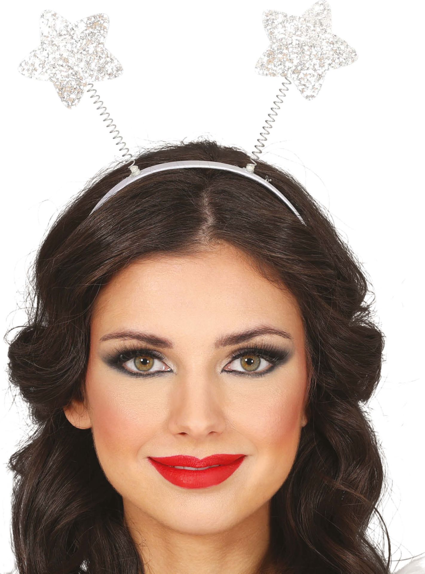 Kerst hoofdband glitter sterren zilver