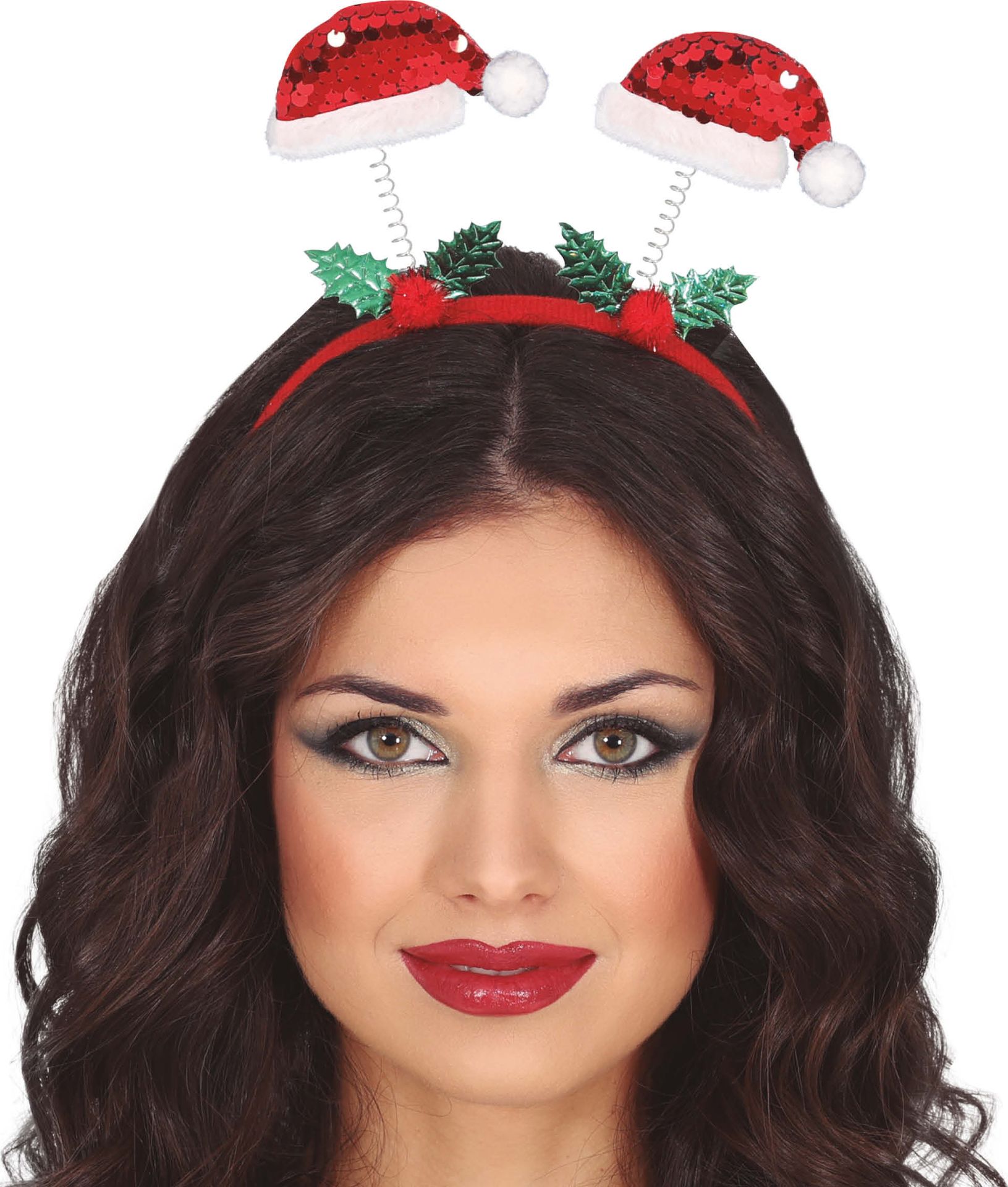 Kerst hoofdband pailletten rood